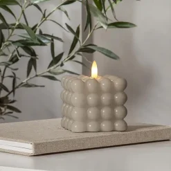 Blockljus Star Trading LED Flamme Dot Beige 9,5cm