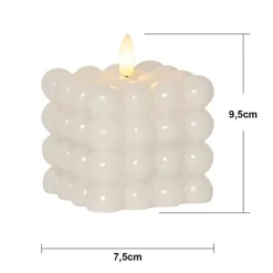 Blockljus Star Trading LED Flamme Dot Vit 9,5cm
