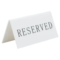 Bordsskylt Securit Reserved Akryl Vit 5x10x4,5cm