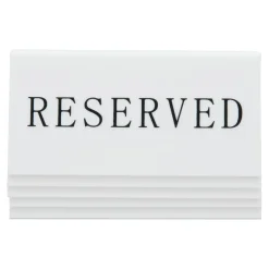 Bordsskylt Securit Reserved Akryl Vit 5x10x4,5cm
