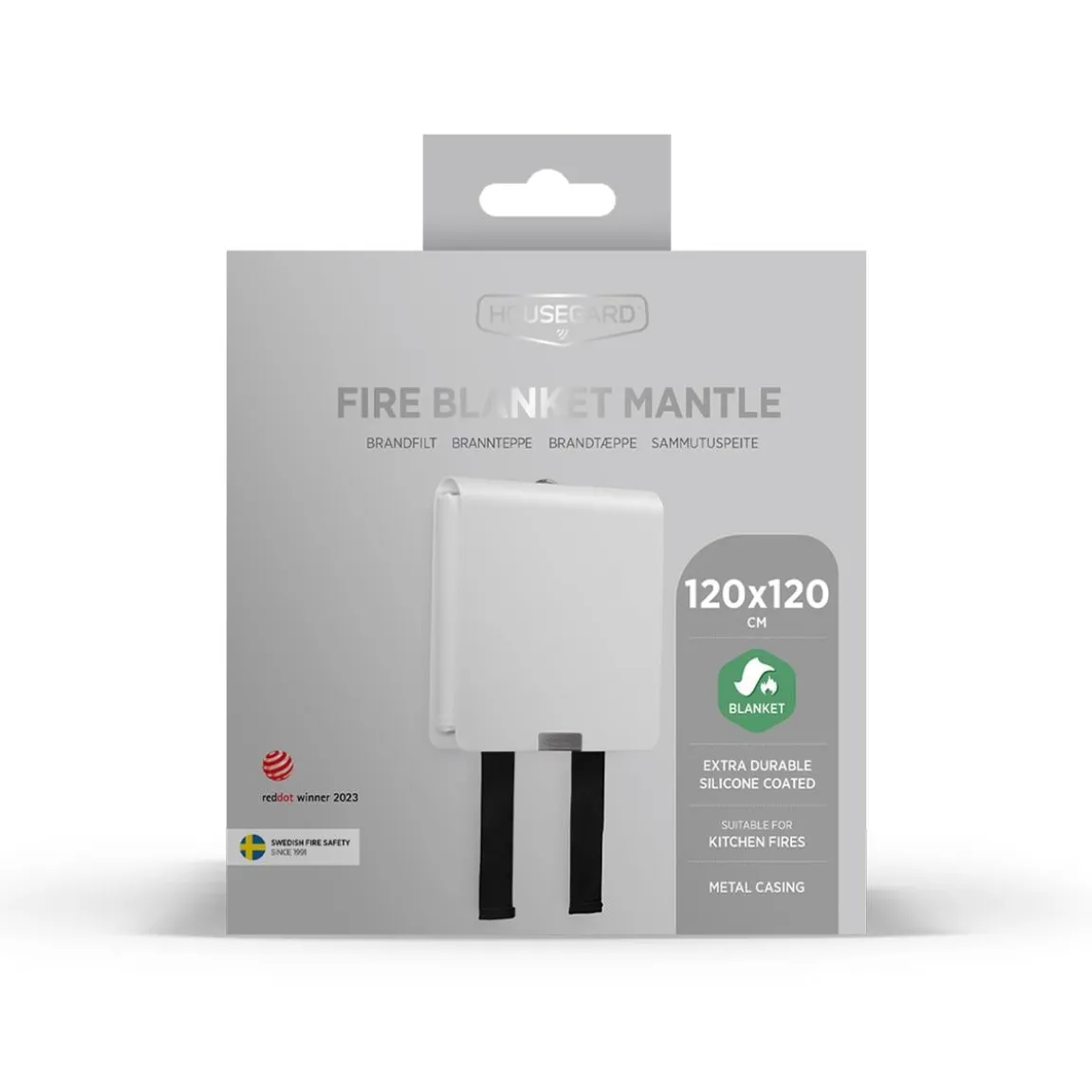 Brandfilt Housegard Mantle Metallhölje Vit 120x120cm