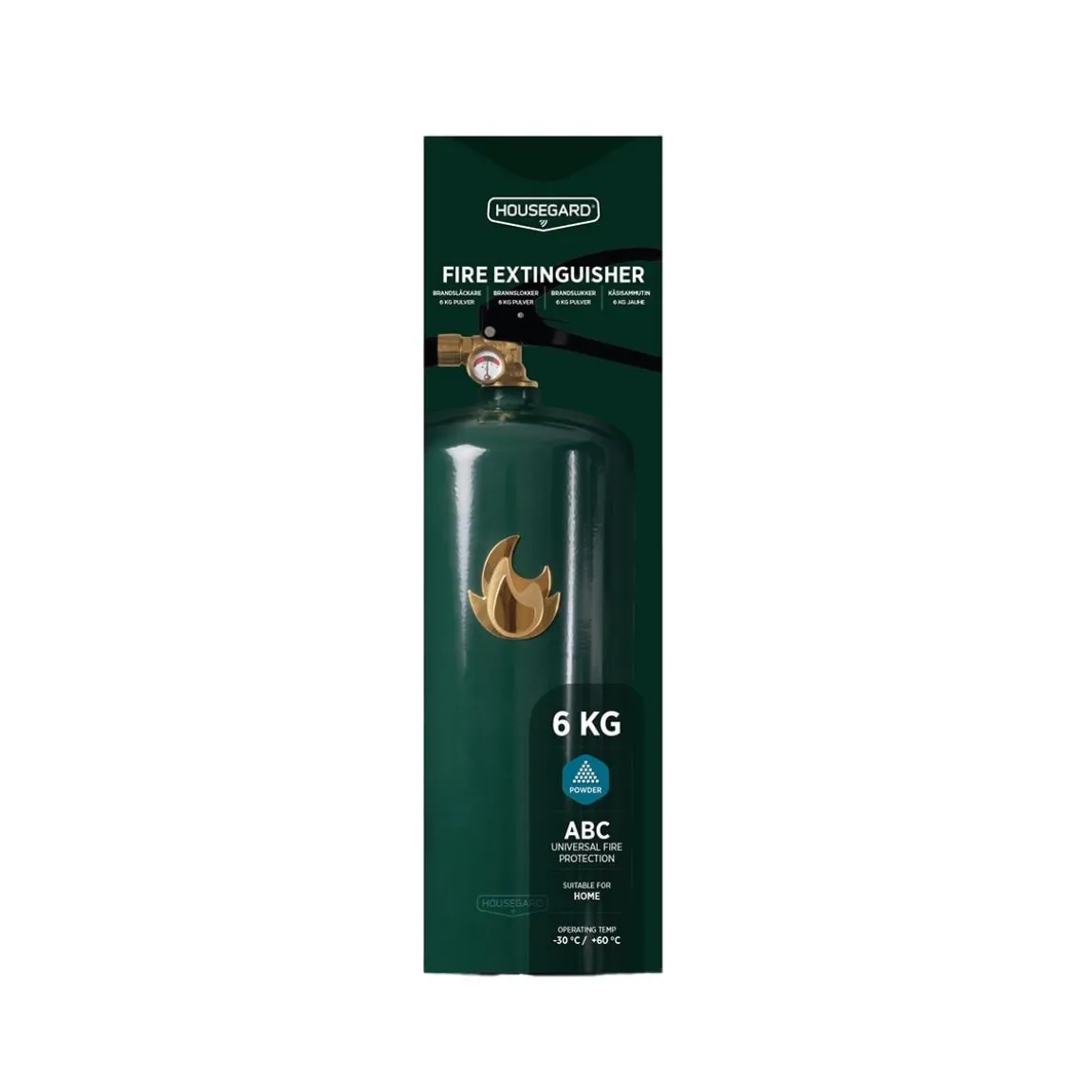 Brandsläckare Housegard Pulver Grön/Guld 6kg