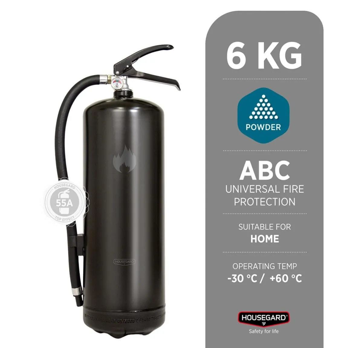 Brandsläckare Housegard Pulver Svart 6kg
