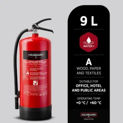 Brandsläckare Housegard Vatten PFAS-fri 55A Röd 9L
