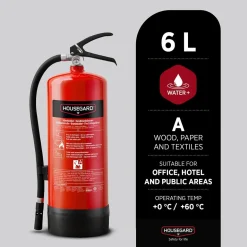 Brandsläckare Housegard Vatten PFAS-fri 43A Röd 6L