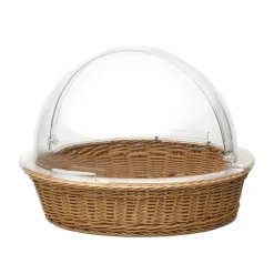 Brödkorg med Roll Top Lock Rund PP/PC Brun/Transparent Ø40cm