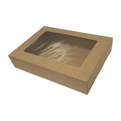 Cateringkartong Med Fönster Brun 36x26x7cm