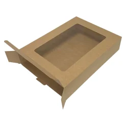Cateringkartong Med Fönster Brun 36x26x7cm