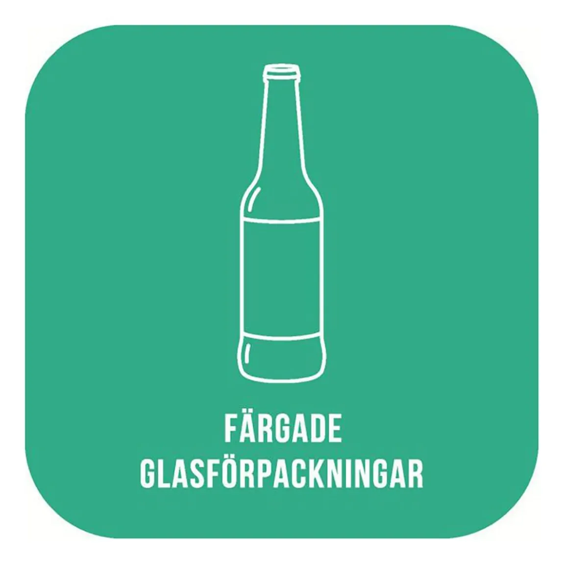 Dekal Glasförpackning Färgad Grön 210x210mm