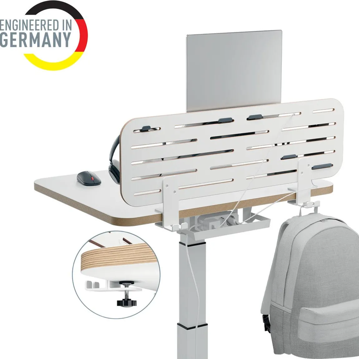 Desk Organiser Leitz Till Ergo Pegboard Inkl Laptopställ + 3 tillb 85x25cm