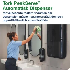 Dispenser Pappershandduk Tork H5 Automatisk PeakServe Continuous Svart