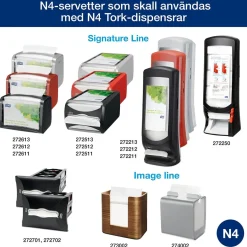 Dispenserservett Tork N4 2-lag Natur 16,5x21,3cm