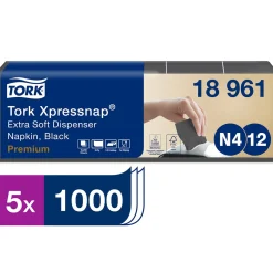 Dispenserservett Tork N4 2-lag Svart 16,5x21,3cm