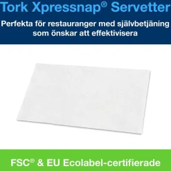Dispenserservett Tork N4 1-lag Vit 21,3x33cm