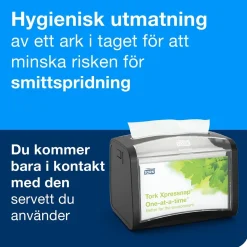Dispenserservett Tork N4 1-lag Vit 21,3x33cm