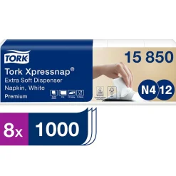 Dispenserservett Tork N4 2-lag Vit 16,5x21,3cm