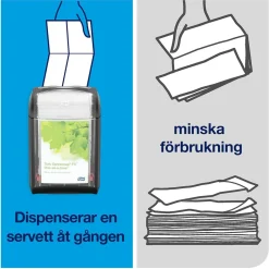 Dispenserservett Tork N14 2-lag Vit 16,5x21,3cm