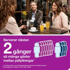 Dispenserservett Tork N14 2-lag Vit 16,5x21,3cm