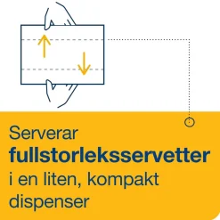 Dispenserservett Tork N14 2-lag Vit 16,5x21,3cm