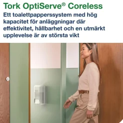 Dispenser Toalettpapper Tork T7 Coreless 2 Rullar Vit