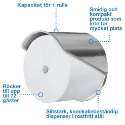 Dispenser Toalettpapper Tork T7 Coreless 1 Rulle Rostfri