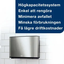 Dispenser Toalettpapper Tork T2 Mini Jumbo Stål/Svart