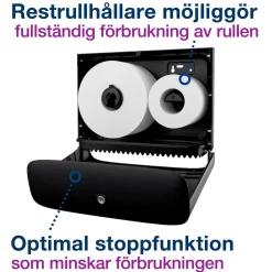 Dispenser Toalettpapper Tork T2 Mini Jumbo Stål/Svart