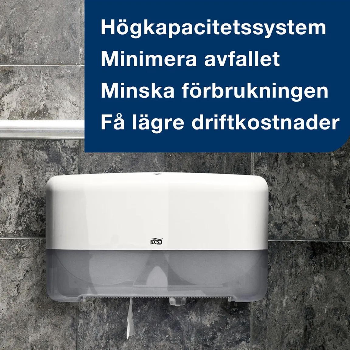 Dispenser Toalettpapper Tork T2 Mini Jumbo Twin Vit