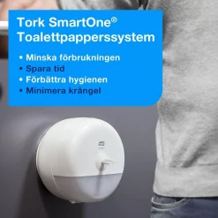 Dispenser Toalettpapper Tork T9 SmartOne Mini Vit