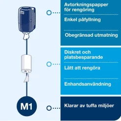 Dispenser Torkrulle Tork M1 Centrummatad Vit