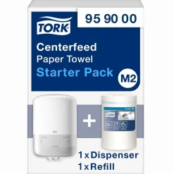 Dispenser Torkrulle Tork M2 Starterpack Centrummatad Vit
