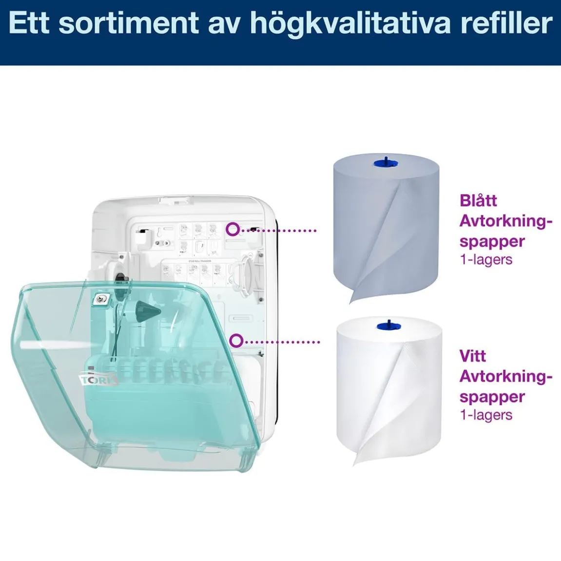 Dispenser Tork Tvättstation W6 Turkos/Vit