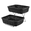 Displayställ med 2 Brödkorgar Rektangulär PP Svart 36x27x9cm