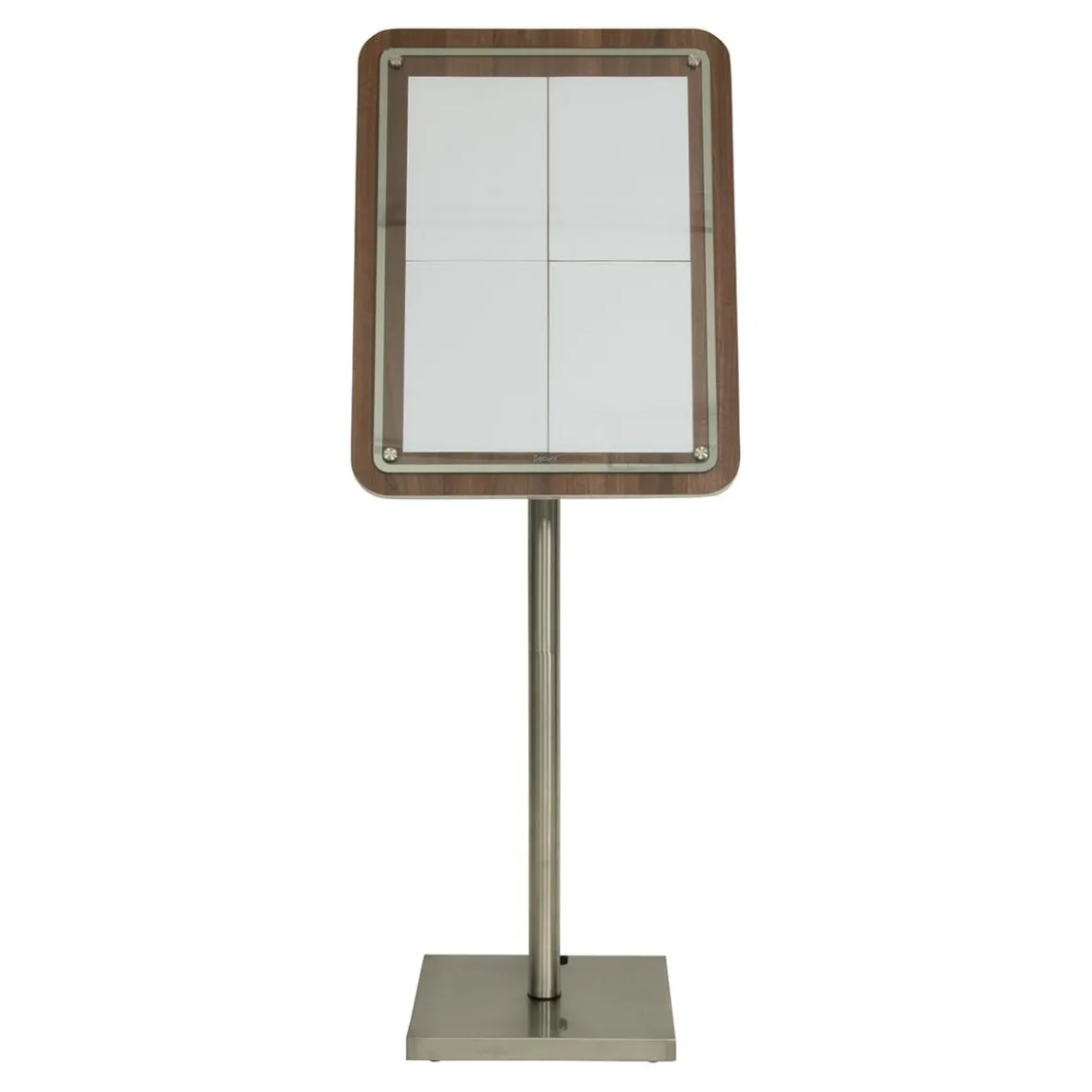 Display till Informationsställ LED Securit Visar 4 A4 Valnöt