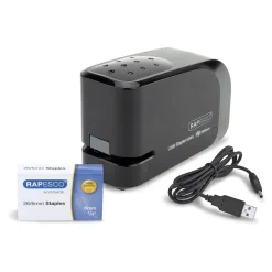 Elhäftare Rapesco 626EL 15 Ark Inkl Adapter Svart