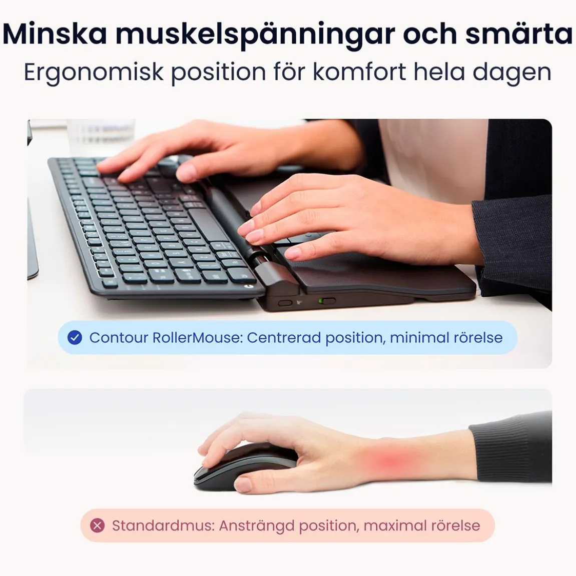 Ergonomisk Mus RollerMouse Pro Vegan Leather Trådlös Regular
