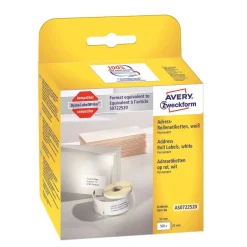 Etikett Avery Adressetiketter Vit 25x54mm