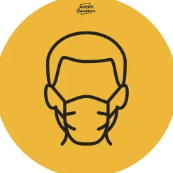 Etikett Avery Corona Indication gul Ø 20cm