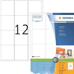 Etiketter på ark Herma Laser 63,5x72mm 1200st