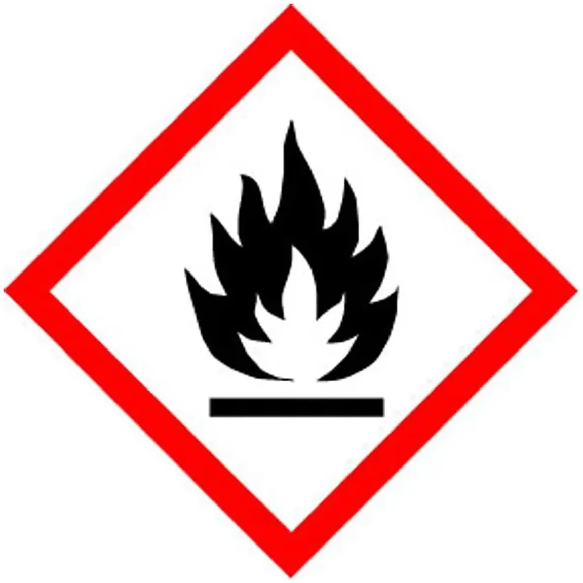 Etikett Faropiktogram BRANDFARLIG + text 80mm x 5m