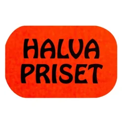 Etikett Halva Priset Röd 34x24mm