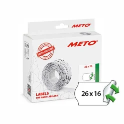 Etikett Meto Prismärkning Avtagbar Vit 26x16mm