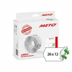 Etikett Meto Prismärkning Avtagbar Vit 26x12mm