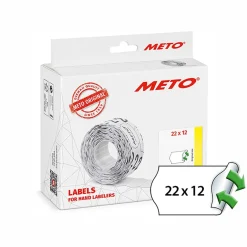 Etikett Meto Prismärkning Avtagbar Vit 22x12mm