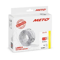 Etikett Meto Prismärkning Permanent Neonröd 22x12mm