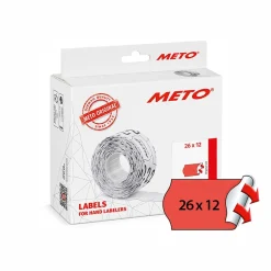 Etikett Meto Prismärkning Permanent Neonröd 26x12mm