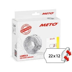Etikett Meto Prismärkning Permanent Vit 22x12mm