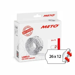 Etikett Meto Prismärkning Permanent Vit 26x12mm