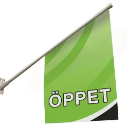 Fasadflagga ÖPPET Design med stång 40x40x40cm