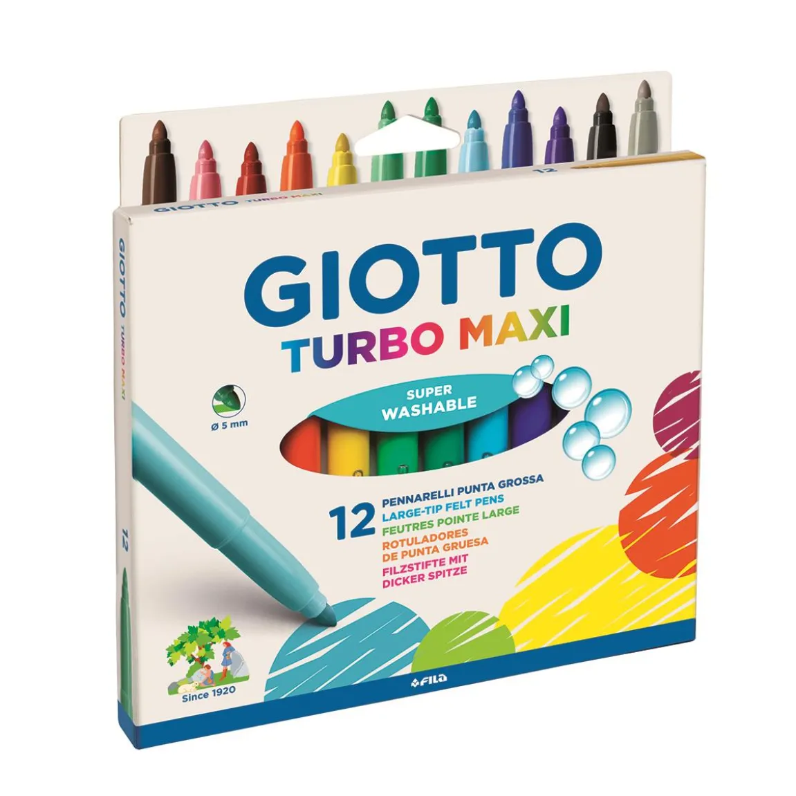 Fiberpenna Giotto Turbo Maxi 12 färger